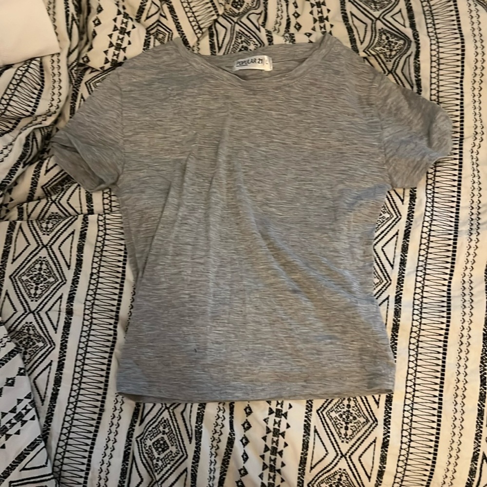 Tight Grey Crop Top